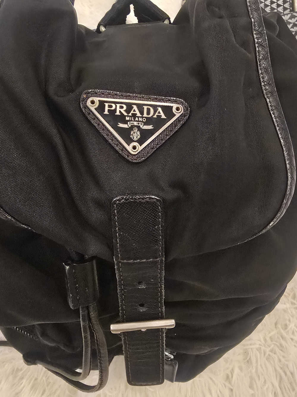 Prada Black Nylon Drawstring Backpack - Picture 3 of 16
